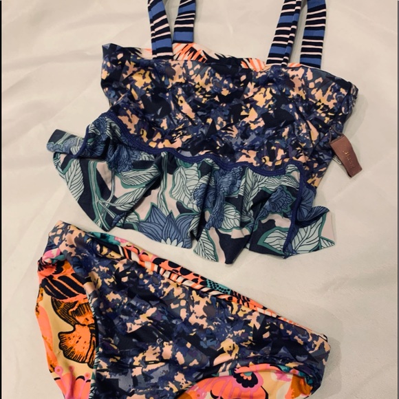 👙 MAAJI Girls Ruffle Tankini Bikini Swimsuit 👙 size 6 - Picture 2 of 14